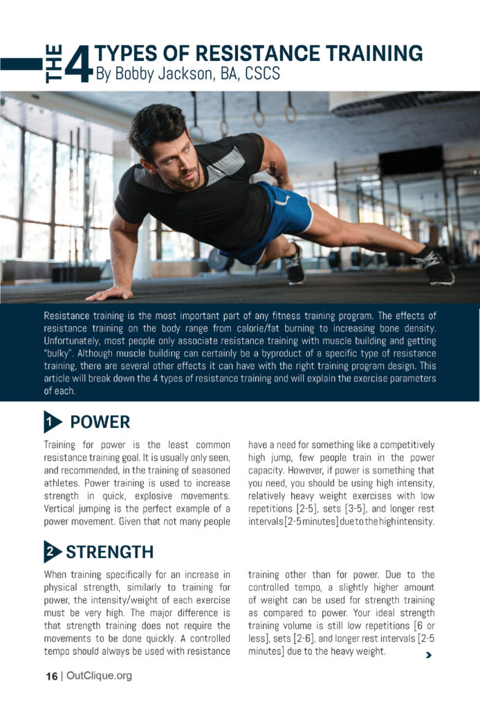 The 4 Types of Resistance Training THE CUSTOM FITNESS INSTITUTE